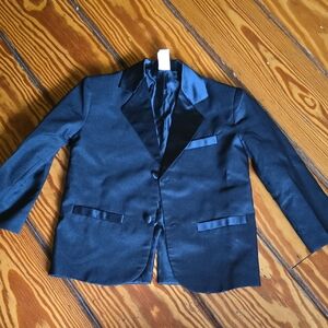 Elegant Black Satin Blazer Kids Size Small